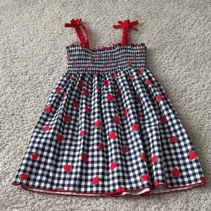 Charming Red and Blue Gingham Kids Dress